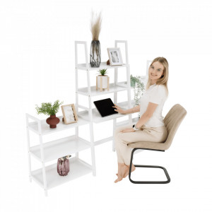 Etajeră multifuncţională cu 3 rafturi, albă - TP272247 - Img 6