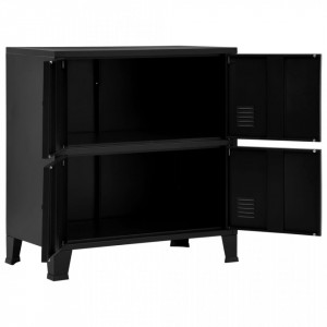 Fiset cu 4 usi, negru, 75 x 40 x 80 cm, otel, industrial - V145358V - Img 2