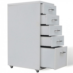 Fiset cu 5 sertare gri 68,5 cm otel - V20122V - Img 4