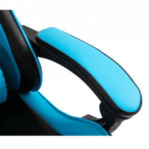 Fotoliu birou / gaming cu suport picioare, negru și albastru, 64x121-131x53-81 cm - TP266175 - Img 14