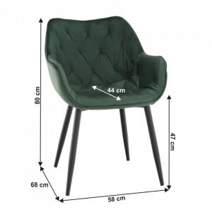 Fotoliu de design, material textil Velvet verde - TP265440 - Img 10