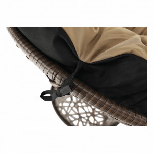 Fotoliu rotativ, scaun pivotant cu pernă, maro, 78x75x80 cm - TP258664 - Img 11