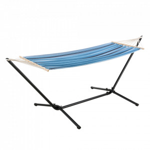 Hamac cu suport negru/albastru cu dungi 120 Kg - P75702628 - Img 2