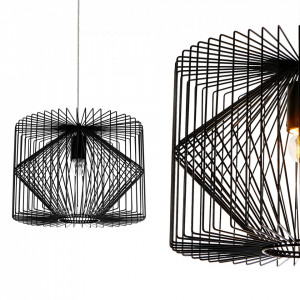 Lampa suspendata design decorativ, 26 x 35 cm, negru (1 x E27) - P51446029 - Img 2