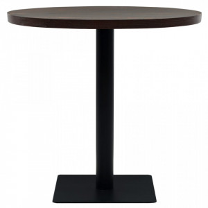 Masa bistro, MDF si otel, rotunda, 80x75 cm, Cenusiu inchis - V245610V - Img 3