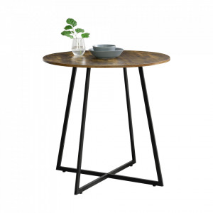 Masa bucatarie, 78 x 80 cm efect lemn nuanta inchisa, forma rotunda - P77756178 - Img 2