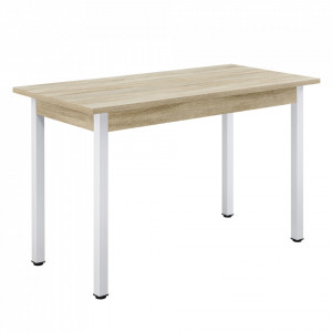 Masa bucatarie Den Haag EW, 120 x 60 x 75 cm, otel/MDF, efect lemn stejar/alb, pentru 4 persoane - P71753434 - Img 1