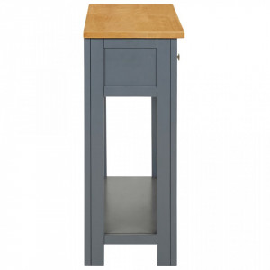 Masa consola, 83 x 30 x 73 cm, lemn masiv de stejar - V288638V - Img 3