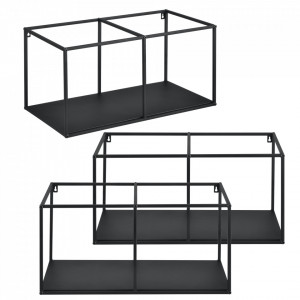 Masa consola cu sistem rafturi, metal, negru - P65461669 - Img 3