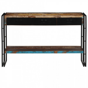 Masa consola, lemn masiv reciclat, 120x30x76 cm - V244843V - Img 2