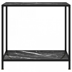 Masa consola, negru, 80 x 35 x 75 cm, sticla securizata - V322834V - Img 2