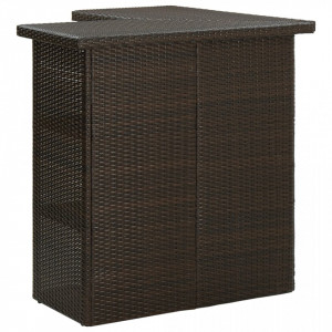 Masă de bar colțar, maro, 100 x 50 x 105 cm, poliratan - V313480V - Img 3