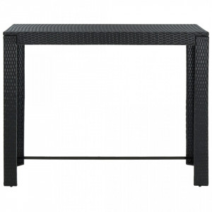 Masă de bar de grădină, negru, 140,5x60,5x110,5 cm, poliratan - V45877V