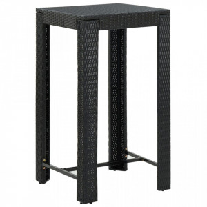 Masă de bar de grădină, negru, 60,5 x 60,5 x 110,5 cm poliratan - V45871V - Img 2