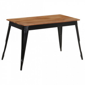 Masa de bucatarie, lemn masiv de salcam si otel, 120x60x76 cm - V246295V