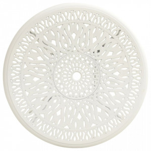 Masă de grădină, alb, 90x90x74 cm, aluminiu turnat - V315587V - Img 3