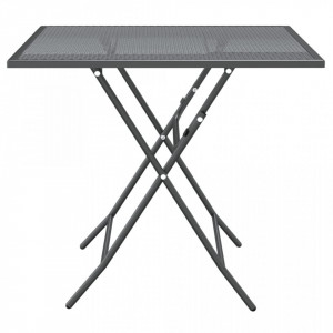Masă de grădină antracit 80x80x72 cm plasă metalică expandată - V317345V - Img 4
