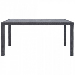 Masa de gradina, maro, 150x90x72 cm, plastic, aspect ratan - V45606V - Img 3