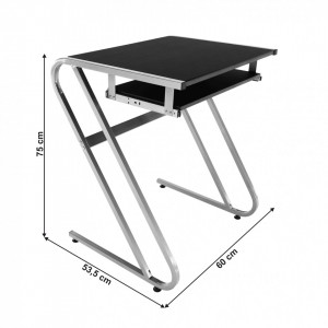 Masă PC, birou negru şi argintiu, 60 cm - TP85851 - Img 11