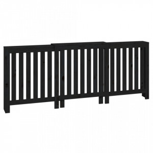 Mască pentru calorifer, negru, 210x21x85 cm, lemn masiv de pin - V822590V - Img 1