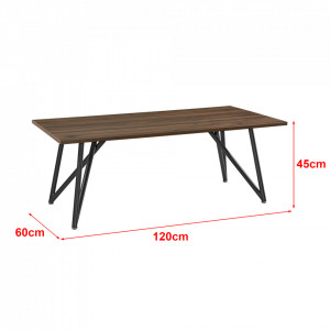 Masuta cafea, 120 x 60 x 45 cm, efect lemn nuanta inchisa - P77062381 - Img 3