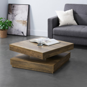 Masuta cafea cu blat rotativ culoarea lemnului - P65749132