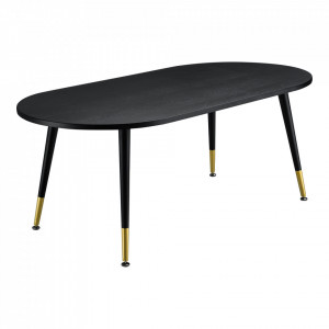 Masuta cafea, efect stejar negru mat lacuit/auriu - P71736455 - Img 2