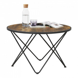 Masuta cafea forma rotunda, efect lemn nuanta inchisa - P78978125 - Img 2
