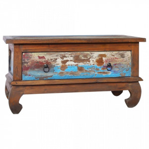 Masuta de cafea, 80 x 50 x 40 cm, lemn de tec reciclat - V289057V