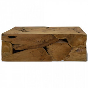 Masuta de cafea, 90 x 50 x 35 cm, lemn de tec natural, maro - V244558V - Img 2