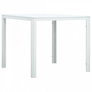 Masuta de cafea, alb, 78 x 78 x 74 cm, HDPE, aspect lemn - V47881V