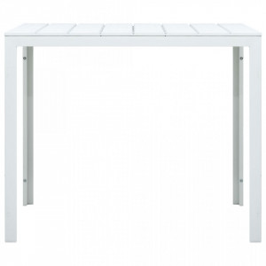 Masuta de cafea, alb, 78 x 78 x 74 cm, HDPE, aspect lemn - V47881V - Img 2