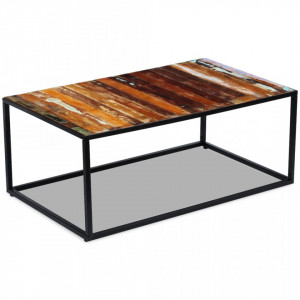 Masuta de cafea din lemn de esenta tare reciclat 100x60x45 cm - V243336V - Img 2