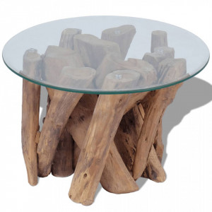 Masuta de cafea din lemn de tec solid, 60 cm - V243473V