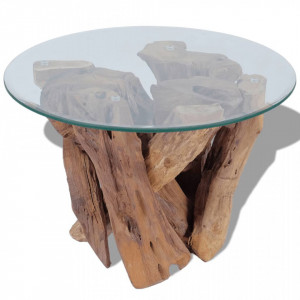 Masuta de cafea din lemn de tec solid, 60 cm - V243473V - Img 3