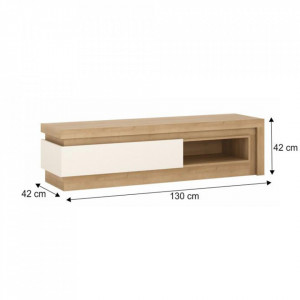 Măsuţă, masă, comodă TV, stejar și alb - TP185509 - Img 4