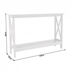 Măsuţă, masă tip consolă, albă, 120x30x80 cm - TP277801 - Img 15
