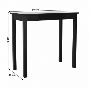 Măsuţă, masă tip consolă neagră, 80x40x75 cm - TP277806 - Img 15