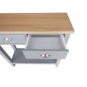 Măsuţă, masă tip consolă nuc și gri 80x30x80 cm - TP280949 - Img 5