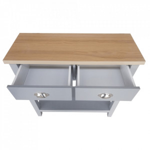 Măsuţă, masă tip consolă nuc și gri 80x30x80 cm - TP280949 - Img 10