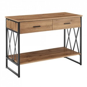 Măsuţă, masă tip consolă stejar și negru, 106x45x76 cm - TP300388 - Img 1