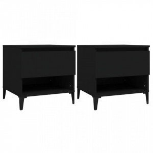 Mese laterale, 2 buc., negru, 50x46x50 cm, lemn compozit - V819551V