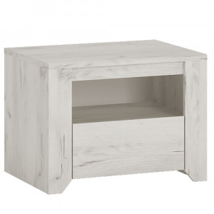 Noptieră cu 1 sertar, alb craft, 49x37,6x40 cm - TP109404 - Img 5