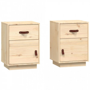 Noptiere, 2 buc, 40x34x55 cm, lemn masiv de pin - V818306V