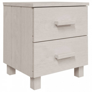 Noptiere, 2 buc., alb, 40x35x44,5 cm, lemn masiv de pin - V340409V - Img 3
