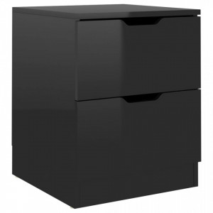 Noptiere, 2 buc, negru extralucios, 40x40x50 cm, lemn prelucrat - V326738V - Img 4
