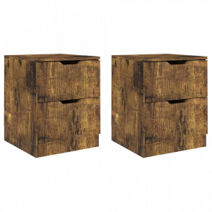 Noptiere, 2 buc., stejar afumat, 40x40x50 cm, lemn prelucrat - V326740V - Img 1
