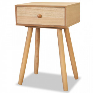 Noptiere din lemn masiv de pin 2 buc, 40 x 30 x 61 cm, maro - V244742V - Img 3