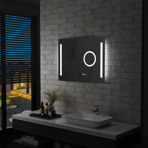 Oglinda cu LED de perete de baie cu senzor tactil, 80 x 60 cm - V144742V