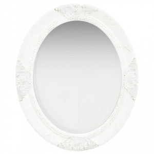 Oglinda de perete in stil baroc, alb, 50 x 60 cm - V320348V
